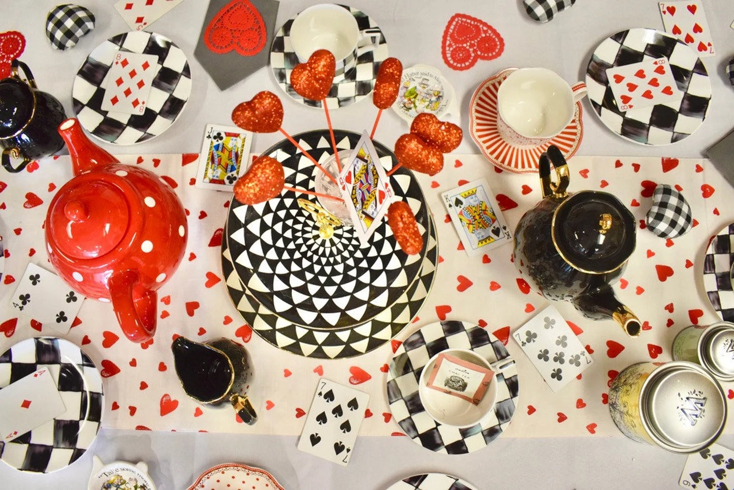 Mad Tea Party Checkered Teacup Gift Set