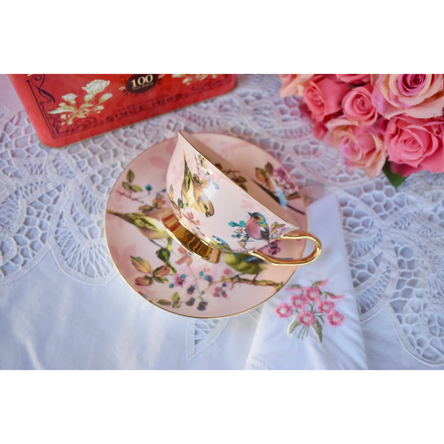 Vintage Garden Birds Teacup