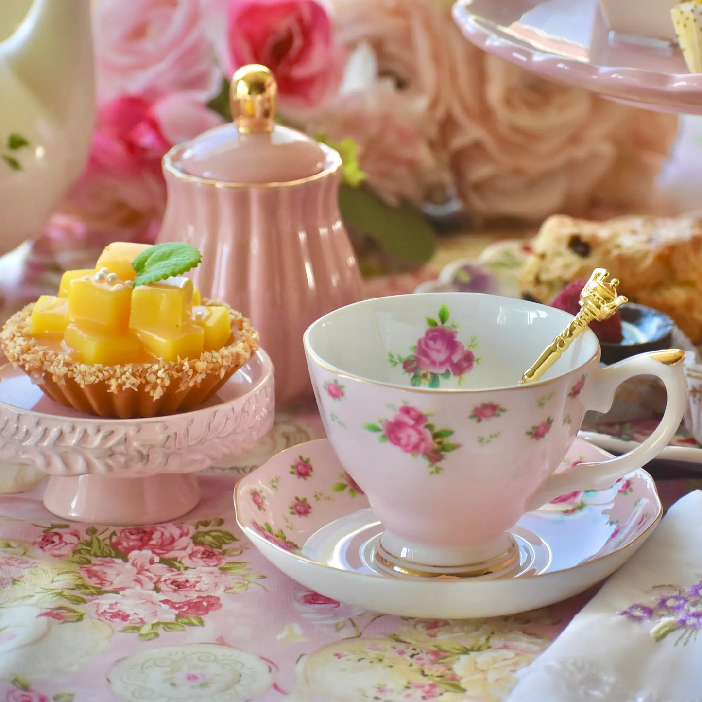 Country Rose Pink Teacup Gift Set