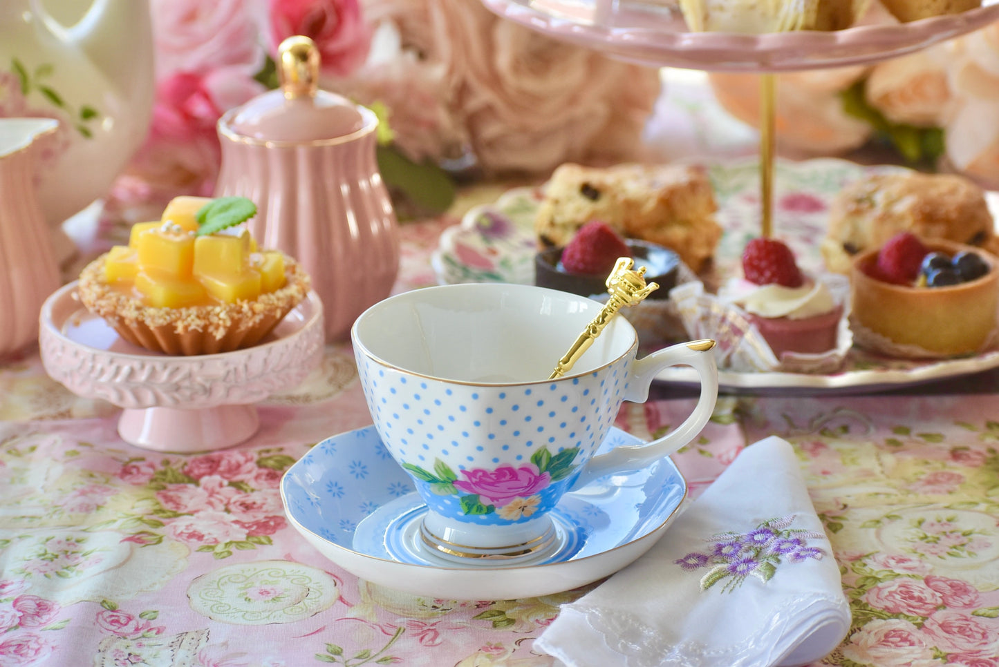 Country Rose Cheeky Blue Teacup Gift Set