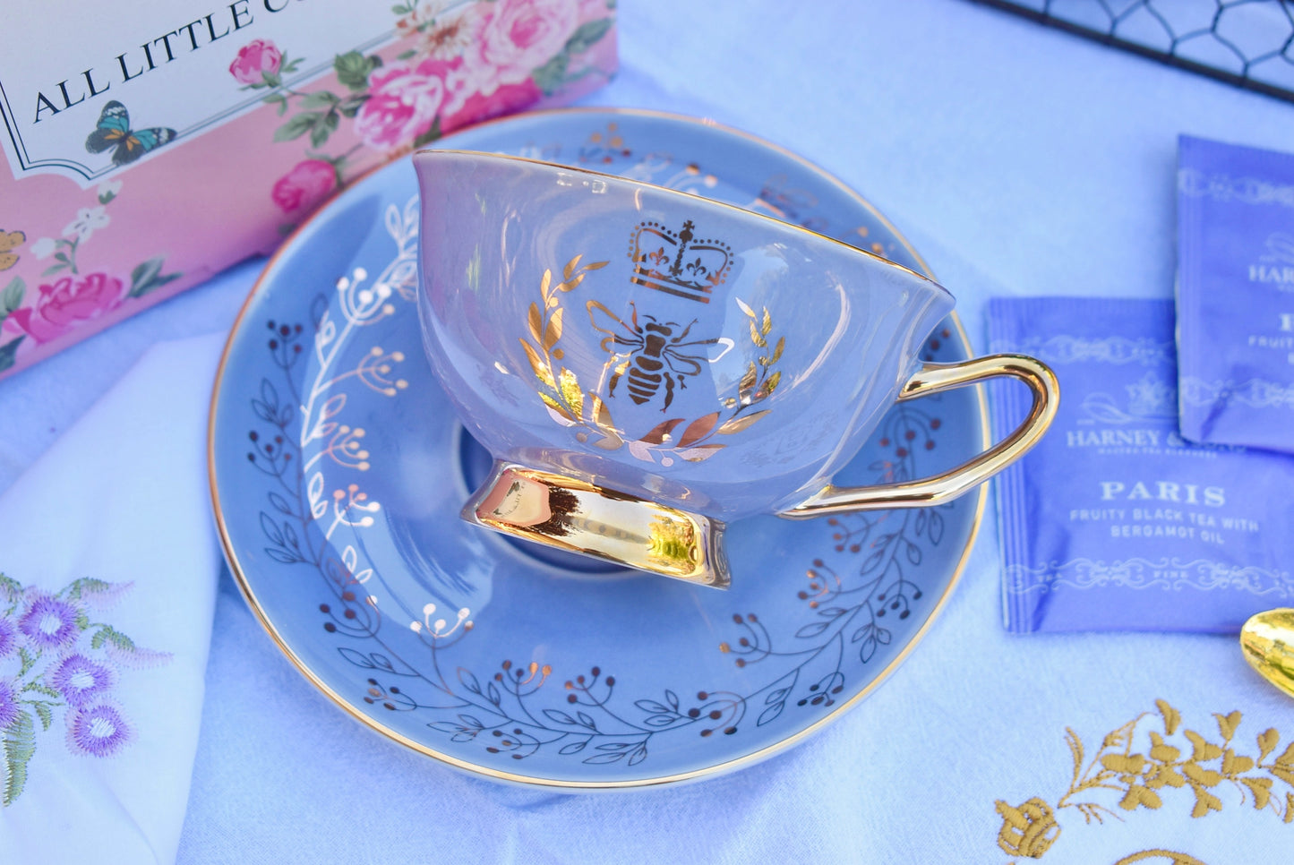 Bridgerton Inspired Wisteria Teacup Gift Set
