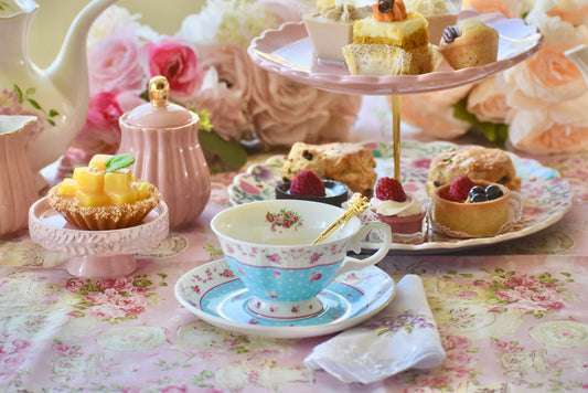 Candy Rose Blue Teacup Gift Set