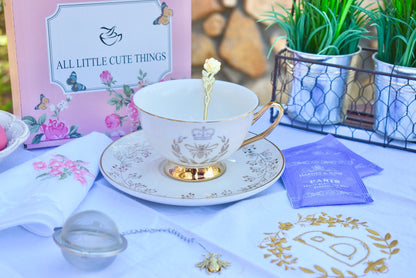 Bridgerton Inspired White Teacup Gift Set