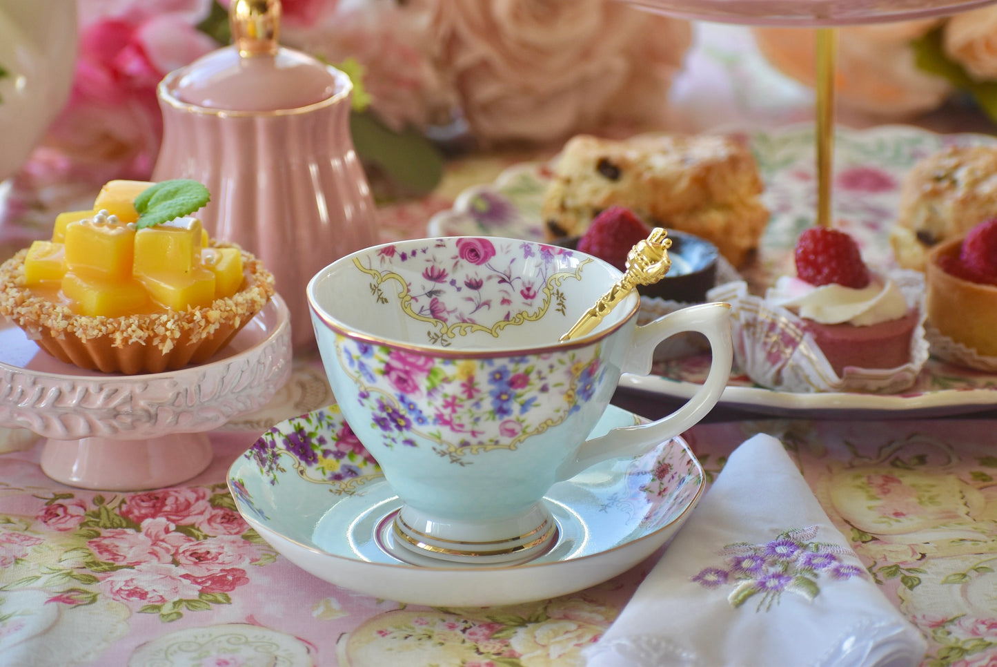 Delicate Blossoms Teacup Gift Set