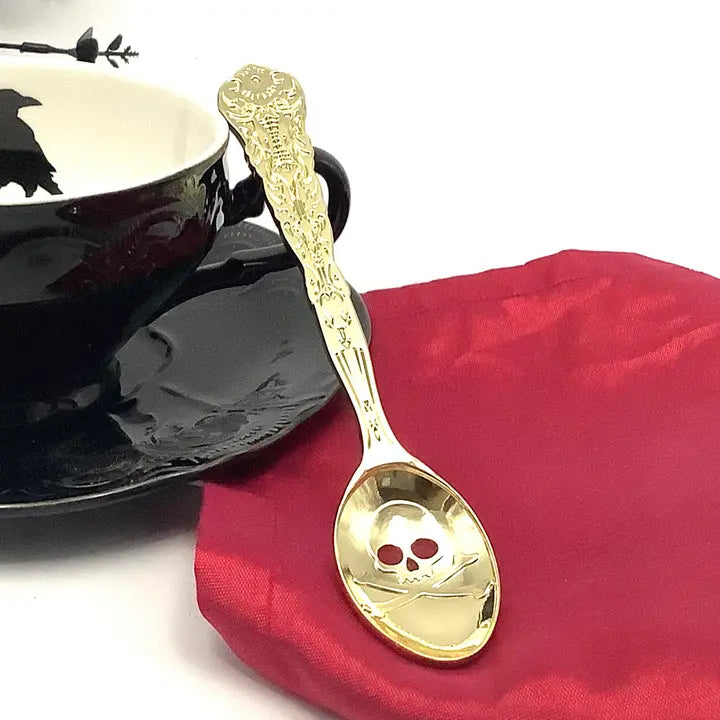 Skull and Bones Gold Teaspoon