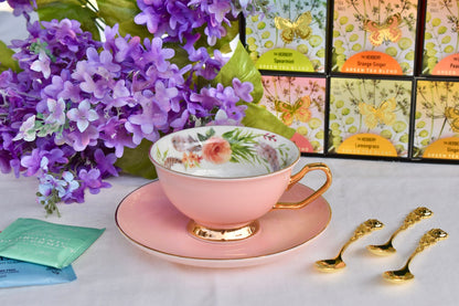 Boho Dusty Rose Teacup Gift Set