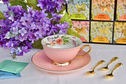 Boho Dusty Rose Teacup Gift Set