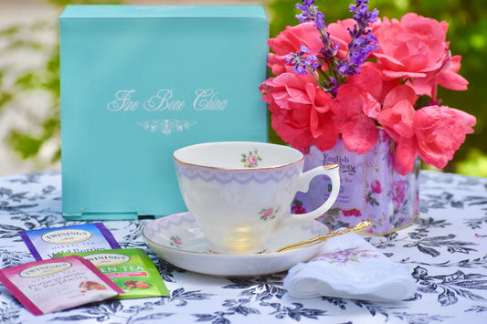 Lace Ribbon Teacup and Saucer