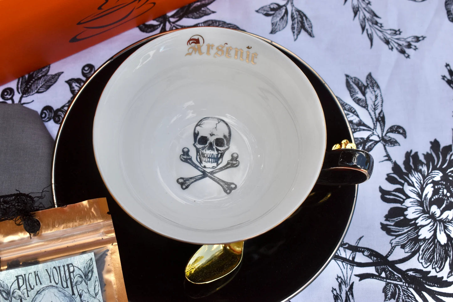 Skull and Bones Arsenic Teacup Gift Set