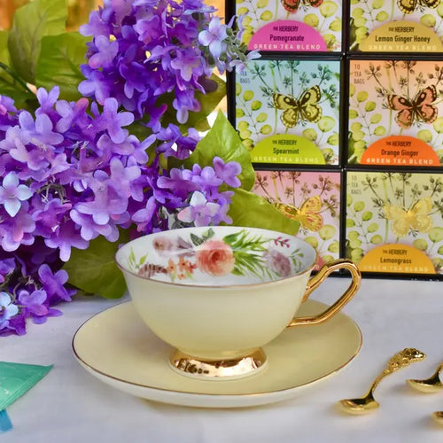 Boho Sunshine Yellow Teacup Gift Set