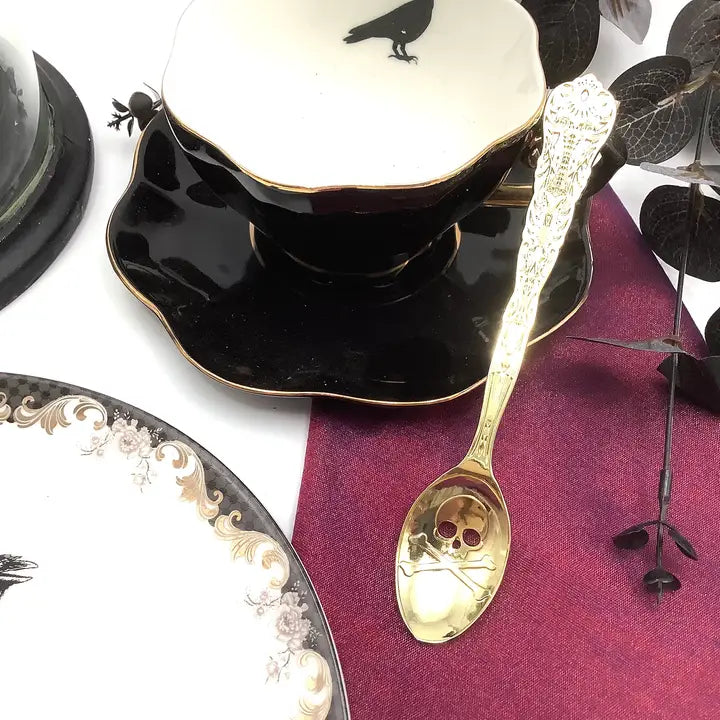 Skull and Bones Gold Teaspoon