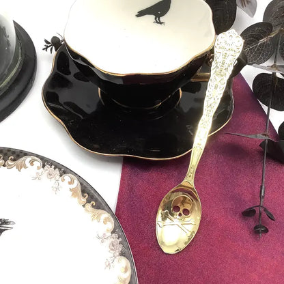 Skull and Bones Gold Teaspoon