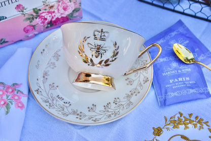 Bridgerton Inspired White Teacup Gift Set