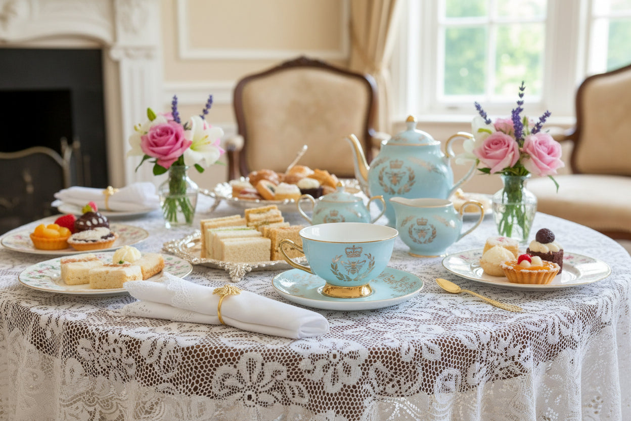 Bridgerton Inspired Aqua Blue Teacup Gift Set