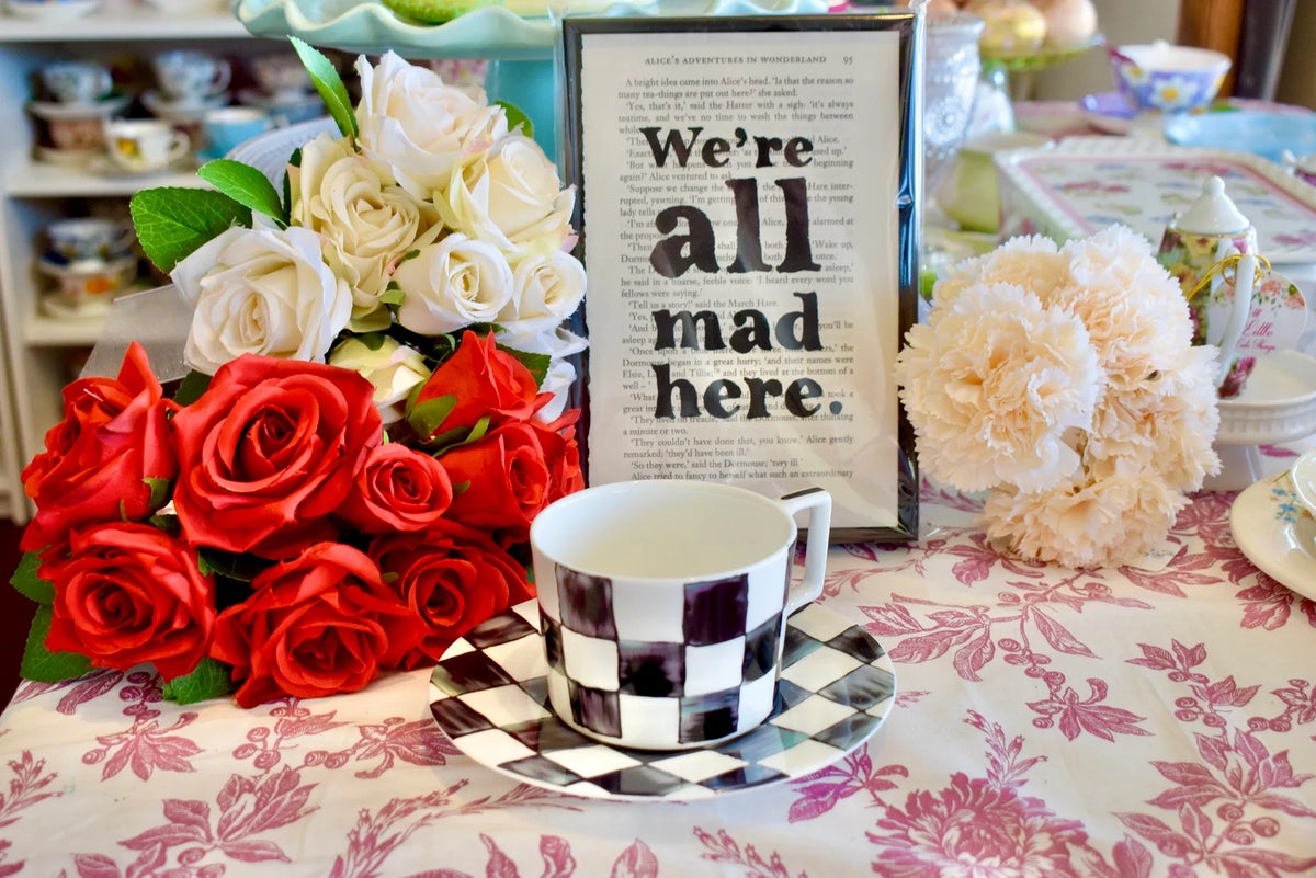 Mad Tea Party Checkered Teacup Gift Set