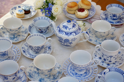 Mismatched Blue and White Teacups
