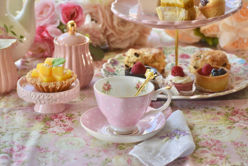 Polka Rose in Pink Teacup Gift Set