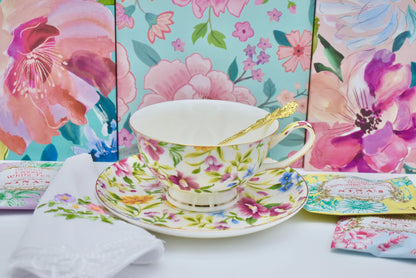 Fiesta White Flowers Teacup Gift Set