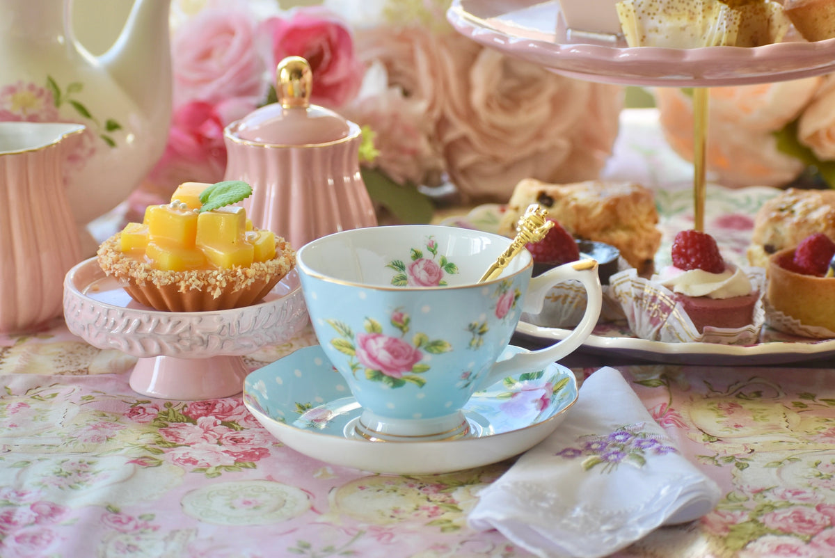 Country Rose Blue Teacup Gift Set