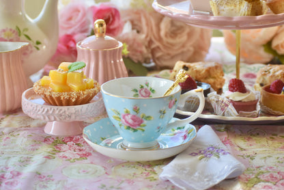 Country Rose Blue Teacup Gift Set