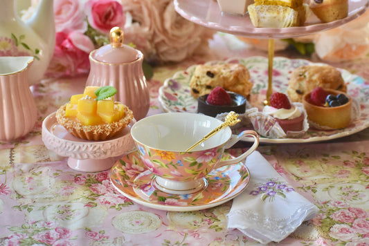 Fiesta Orange Flowers Teacup Gift Set