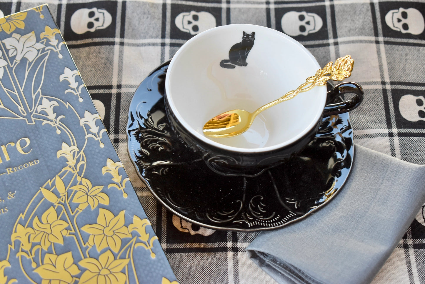 Black Cat Teacup Gift Set