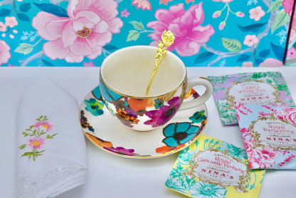 Dahlia Blooms Teacup Gift Set