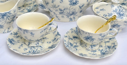Toile Blue and White Teacup Gift Set