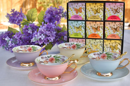 Boho Sky Blue Teacup Gift Set