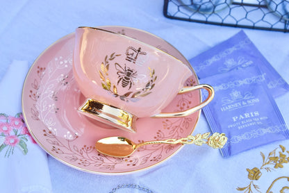 Bridgerton Inspired Vintage Rose Teacup Gift Set