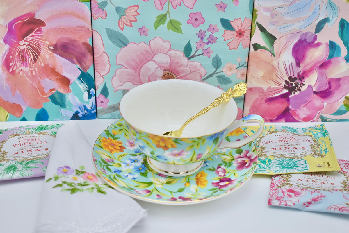 Fiesta Green Flowers Teacup Gift Set