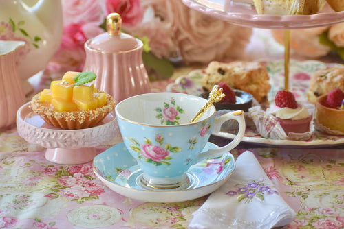 Country Rose Blue Teacup Gift Set