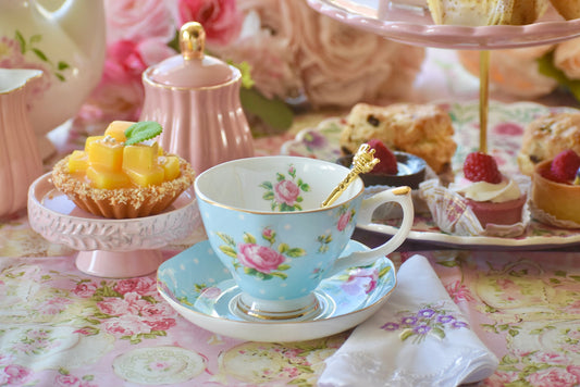 Country Rose Blue Teacup Gift Set