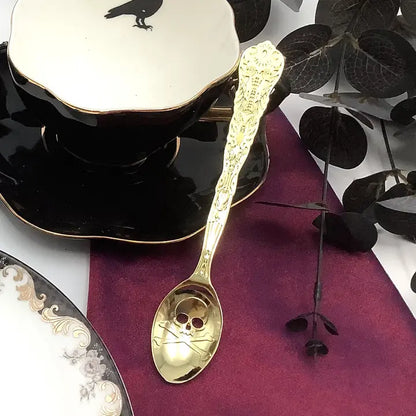 Skull and Bones Gold Teaspoon