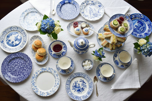 Mismatched Blue and White Plates