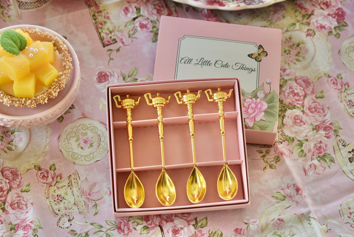 Gold Teapot Handle Teaspoon