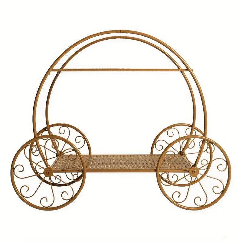 Decorative metal shelf shaped like a vintage car on a white background