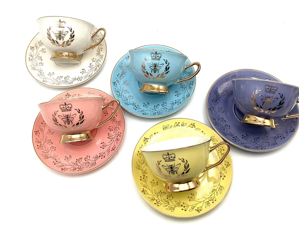 Bridgerton Inspired Aqua Blue Teacup Gift Set