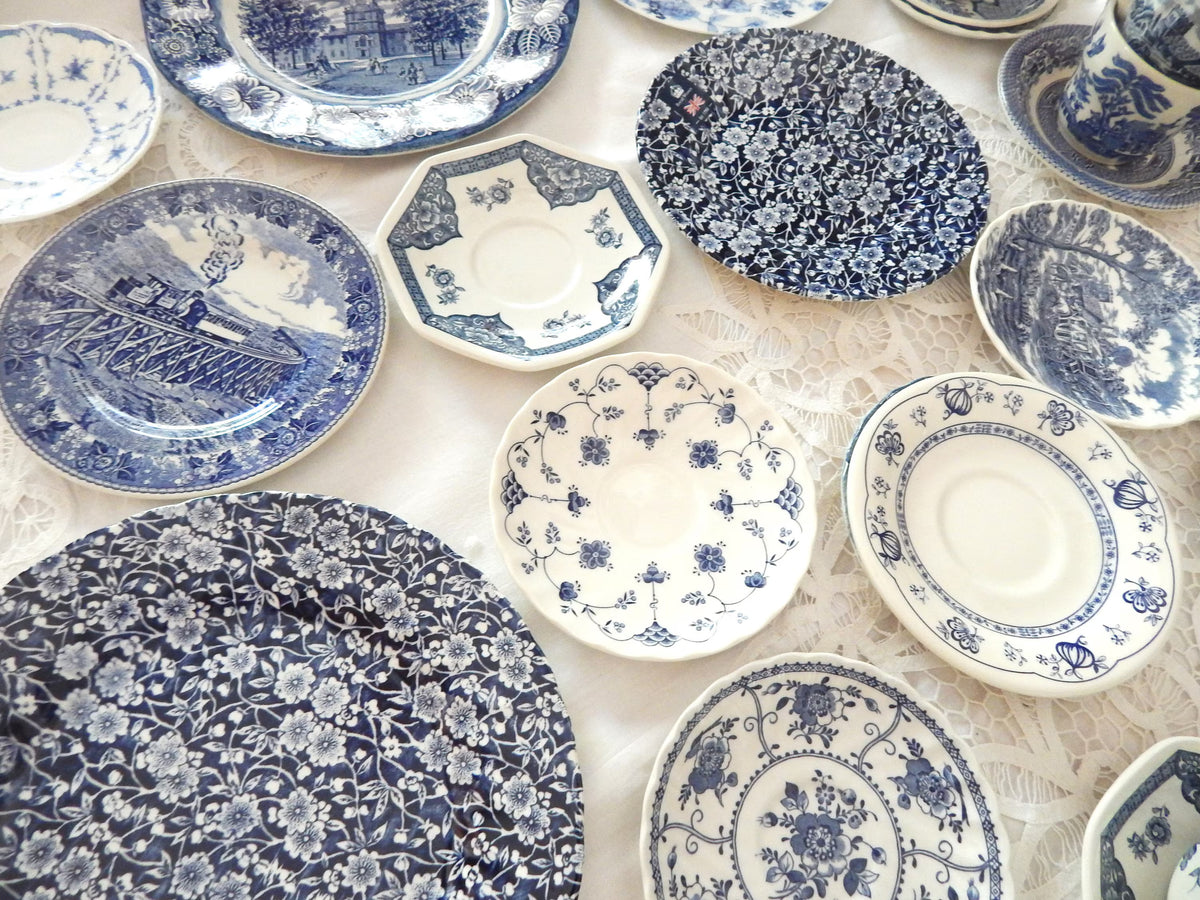 Mismatched Blue White Plates