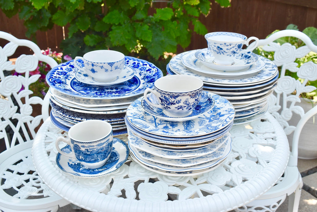 Mismatched Blue White Plates