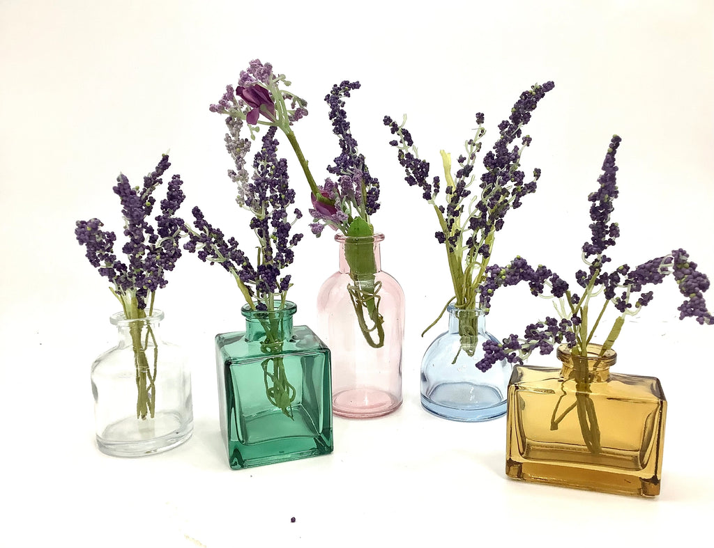 Assortment Vintage Perfume Bottle Flower Vases