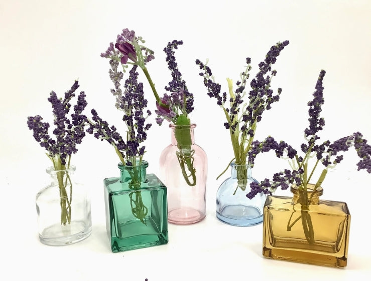 Assortment Vintage Perfume Bottle Flower Vases