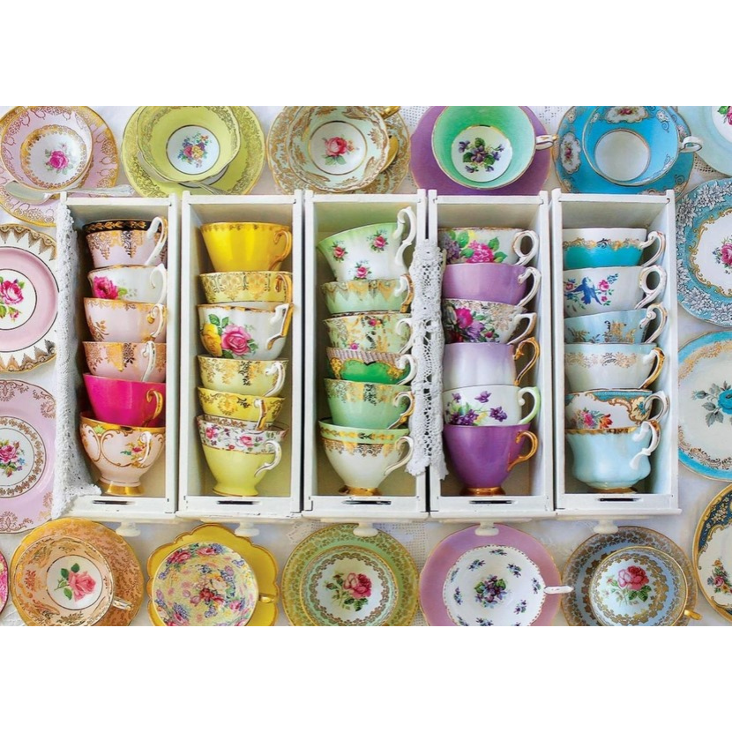 Vintage Mismatched Teacups Set