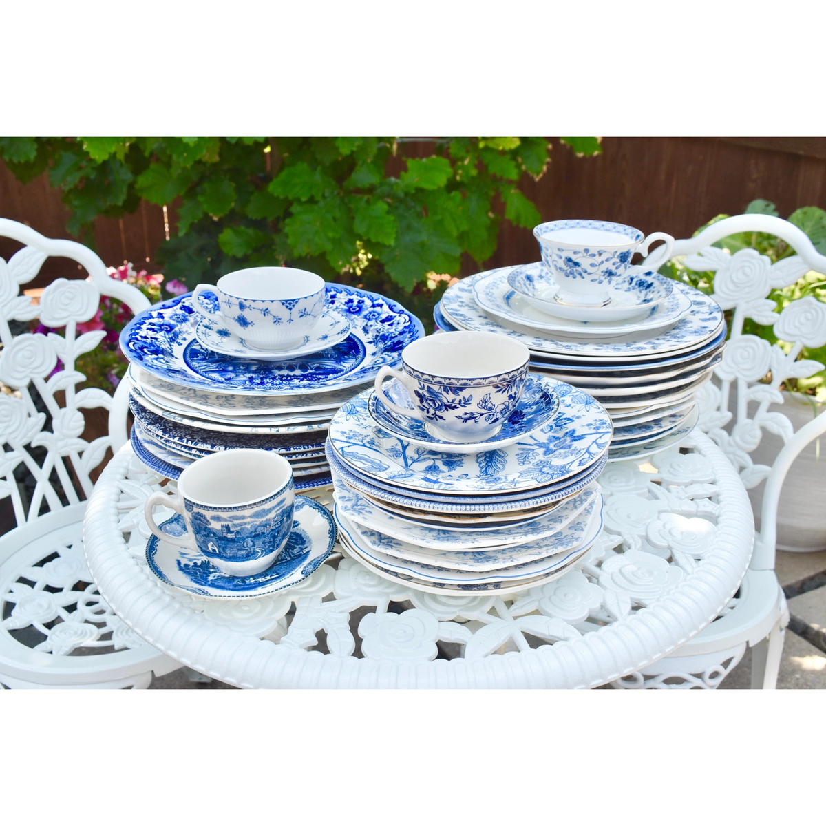 Mismatched Blue and White Plates