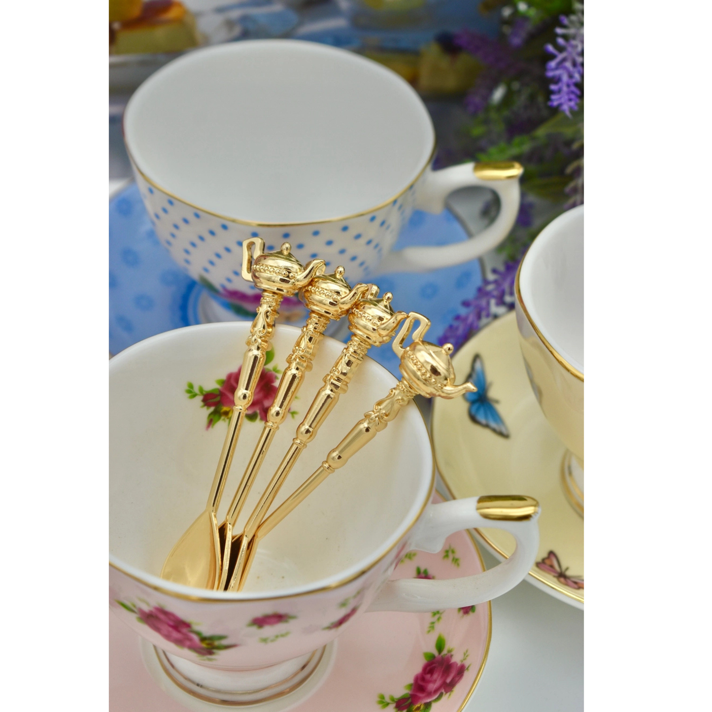 Gold Teapot Handle Teaspoon