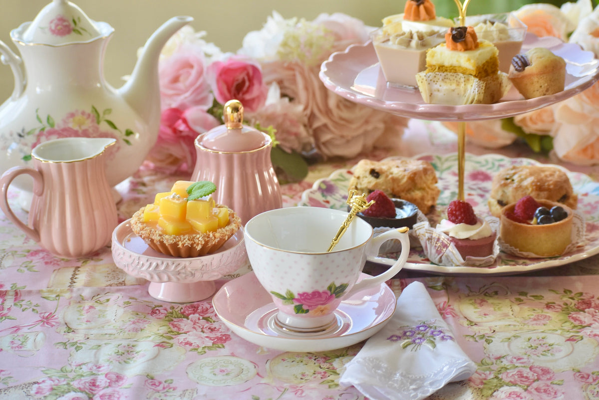 Country Rose Pink Polka Teacup Gift Set