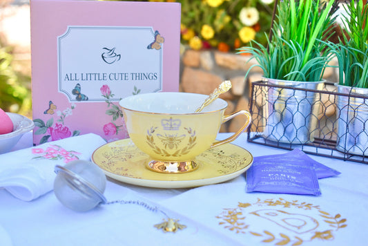 Bridgerton Inspired Daffodil Yellow Teacup Gift Set