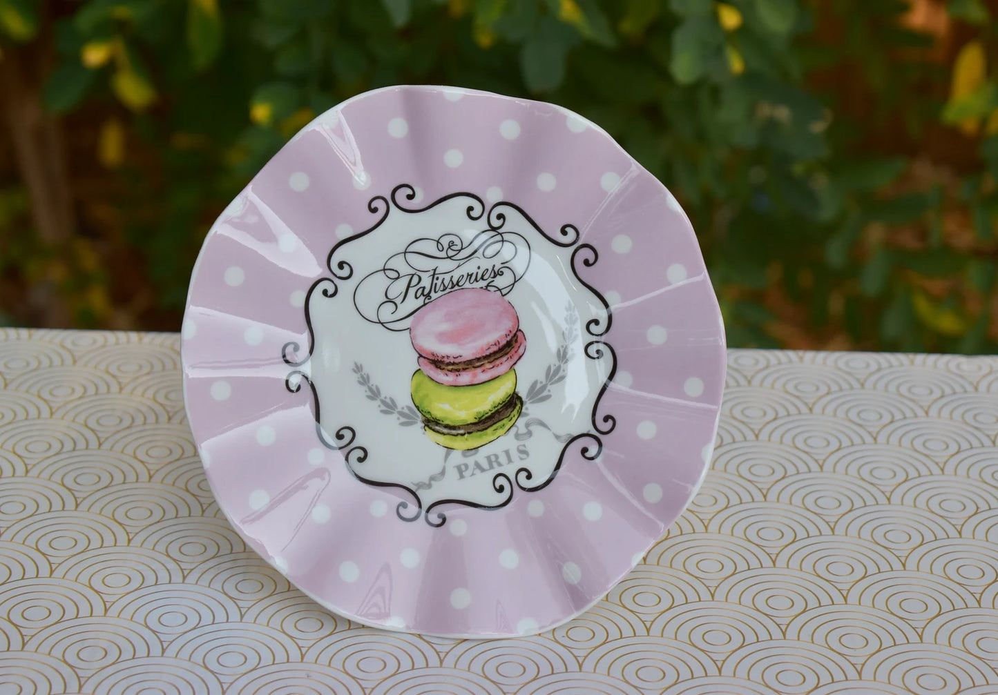 French Patisserie Macaroon Pedestal Plate
