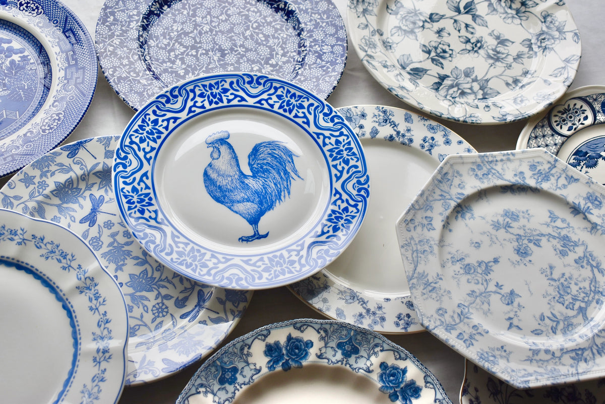 Mismatched Blue and White Plates
