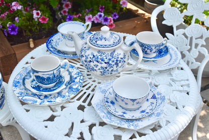 Mismatched Blue and White Teacups